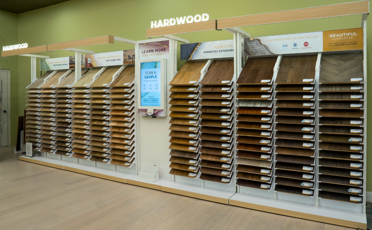 Hardwood Flooring display at Barnards Carpet One